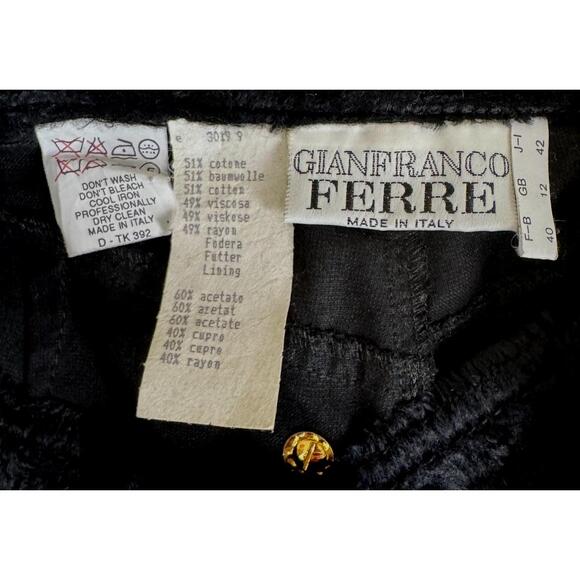 Gianfranco Ferre Black Faux Fur Pants 4 #236100G77B - Picture 10 of 12